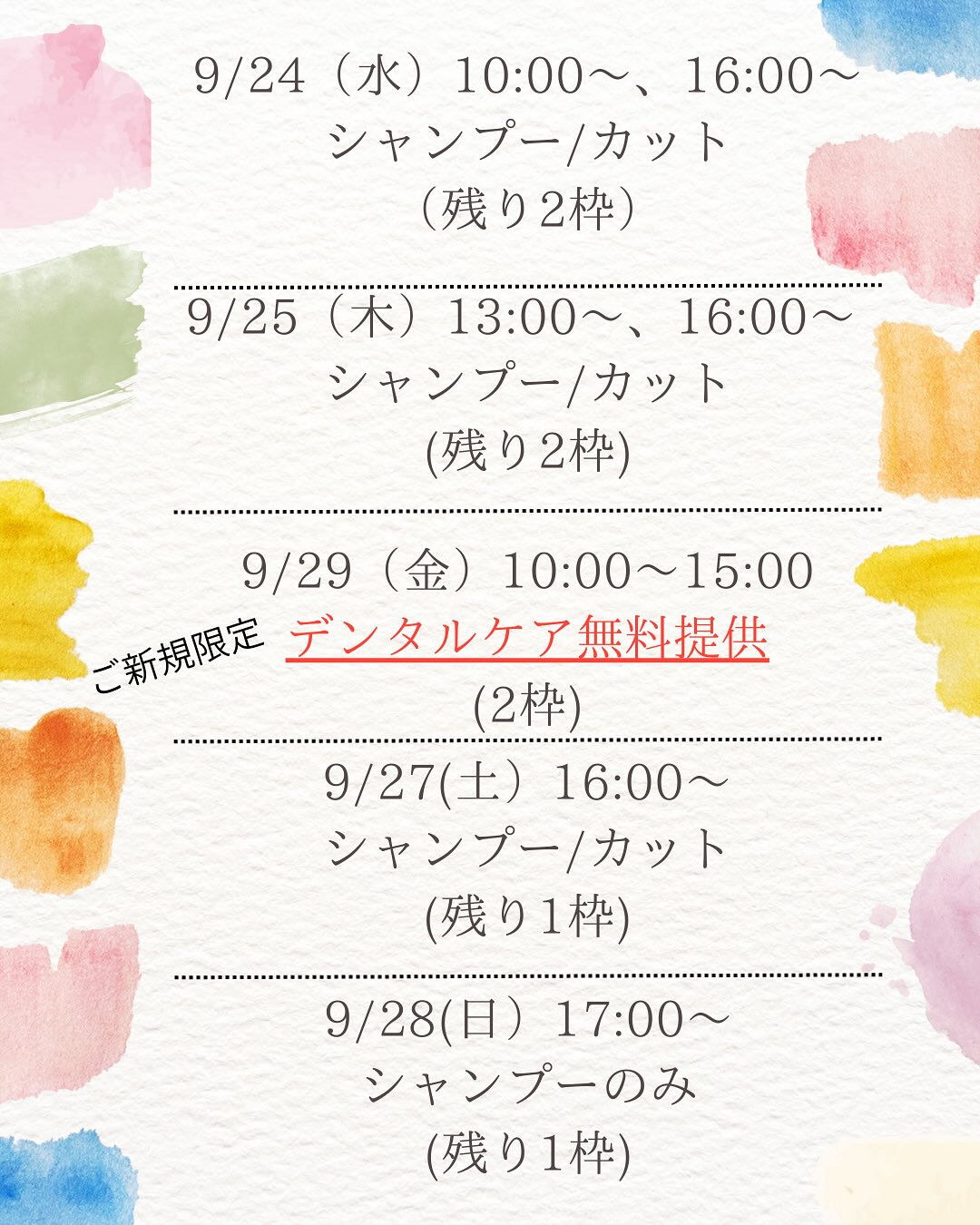 🐾 今週の空き枠＆お得情報 🐾