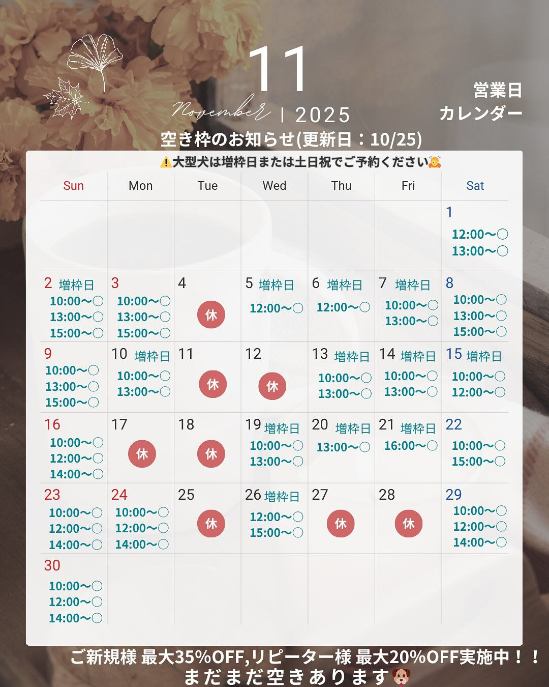📢【トリミング空き枠のご案内】✂️✨