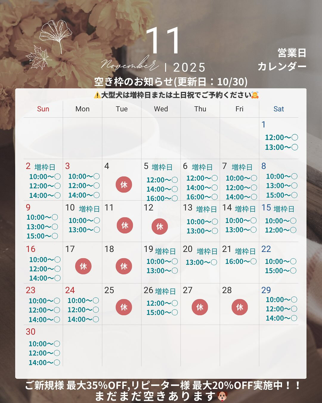 📢【トリミング空き枠のご案内】✂️✨