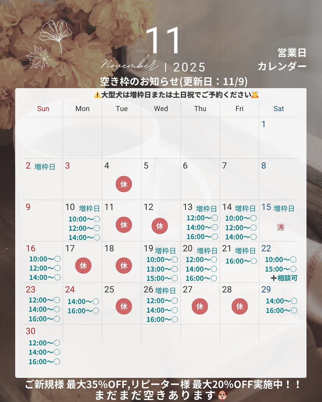 📢【トリミング空き枠のご案内】✂️✨